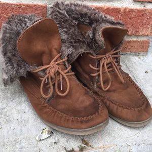 Moccasin-style booties